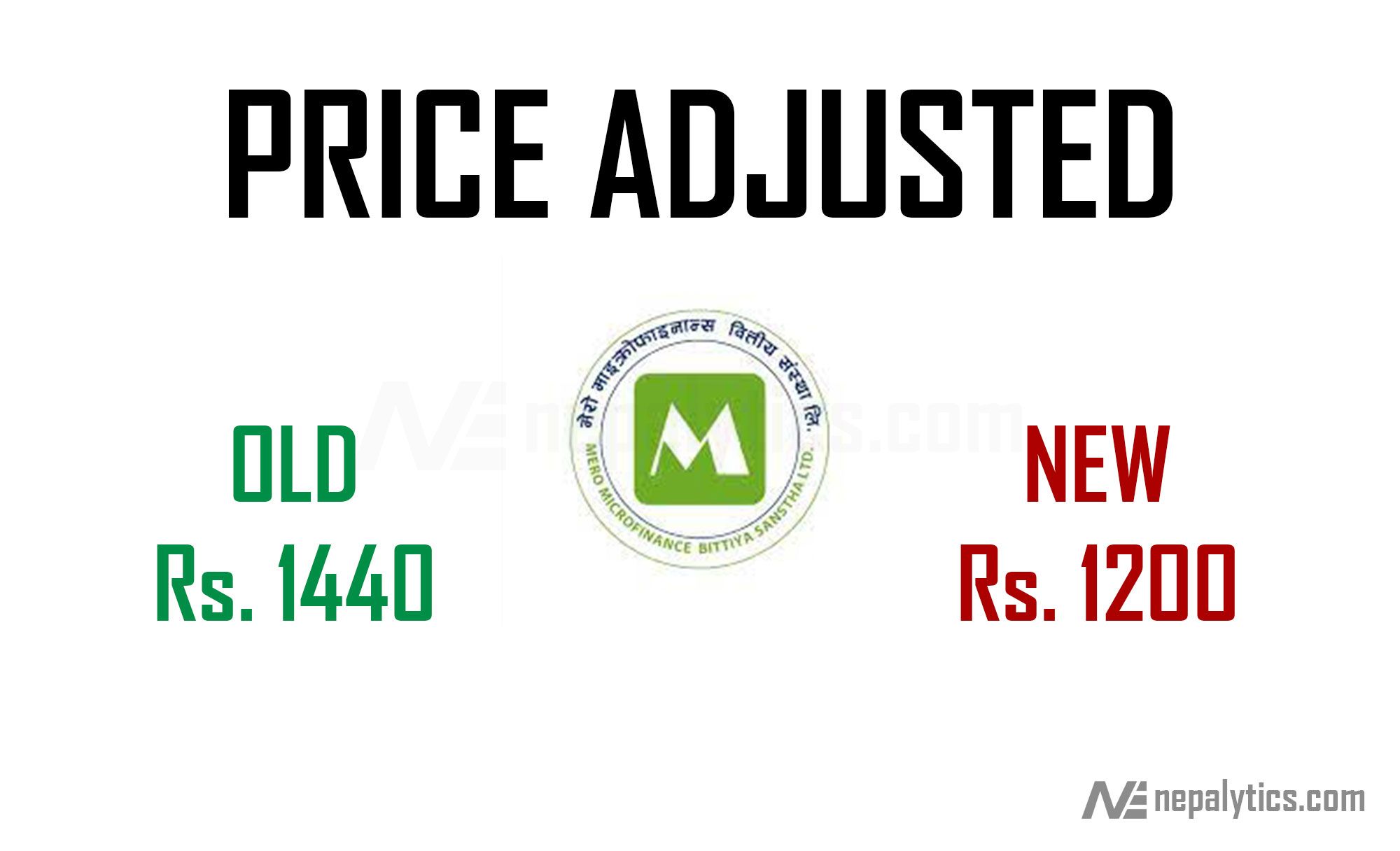 Price Adjustment for 20% of bonus dividend of Mero Microfinance Bittiya Sanstha