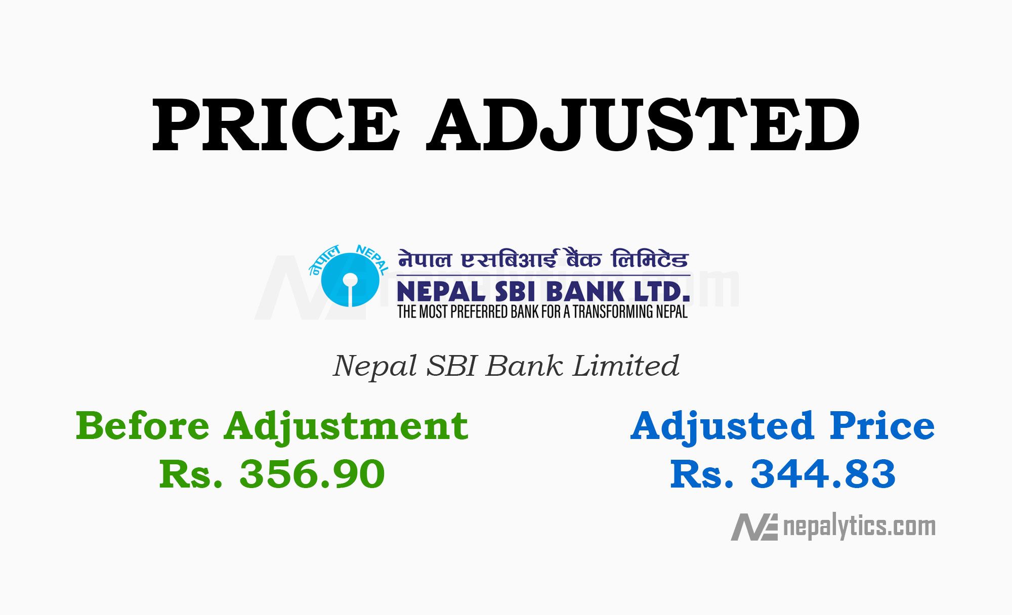 Price Adjustment for 3.51% of Bonus Share of Nepal SBI Bank Ltd.
